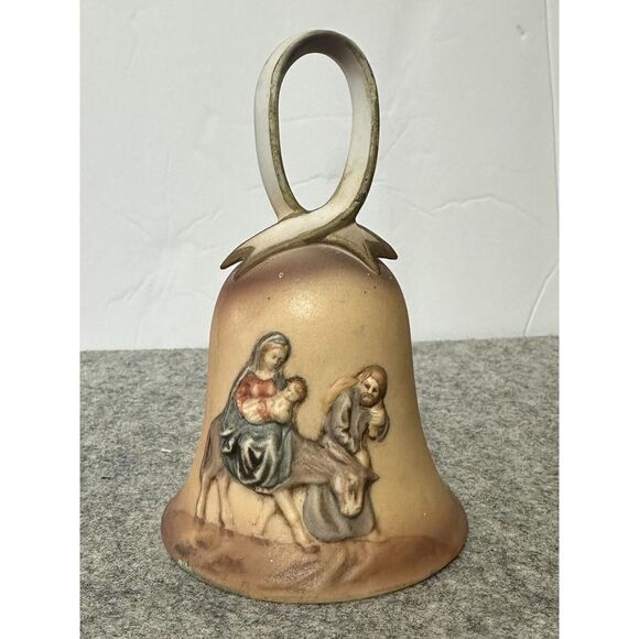 Vintage Bisque Matte Ceramic Christmas Bell C32 Made in Mexico‎ - Picture 1 of 6